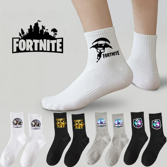 Fortnite Socks Cartoon Game Character Long Sock for Kids tudents in Spring and Autumn Solid Color Cotton Socks Birthday Gifts