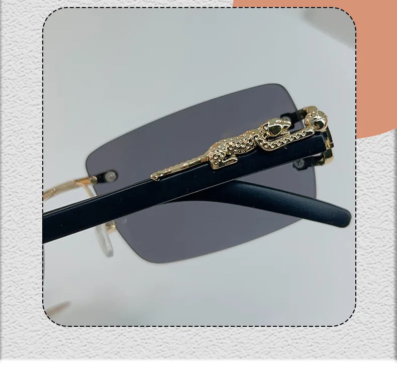 1 Pc Fashionable Women Men Sunglasses Frameless Rectangular Personalized Sunglasses for Daily Life Vintage Sun Glasses For male