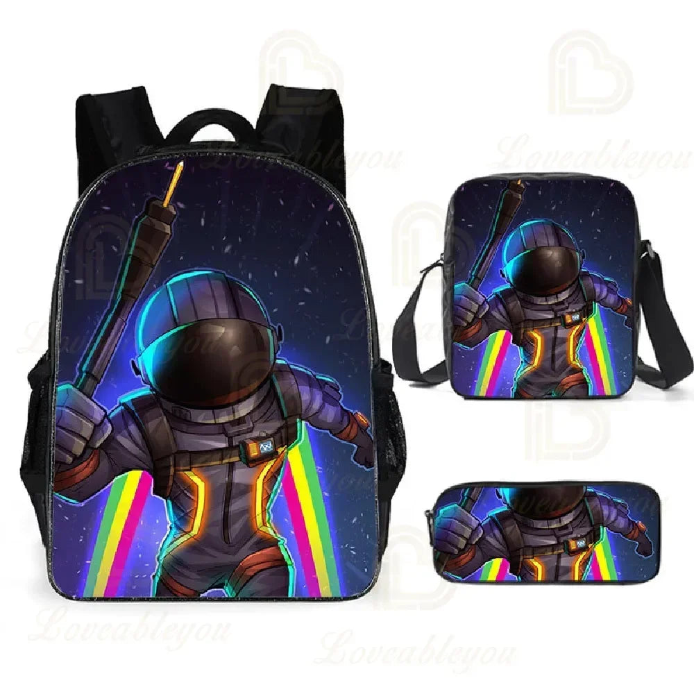 F-FORTNITE Battle Games Backpack for Children School Bag Boys Girls Primary Crossbody Pencil Case Kids Toddler Backpack