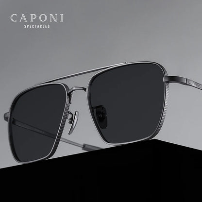 Ochelari de soare polarizați pentru bărbați CAPONI, Seiko, din titan pur, fotocromatici, pentru activități în aer liber și conducere, UV400, ochelari de soare de marcă originală BS50004