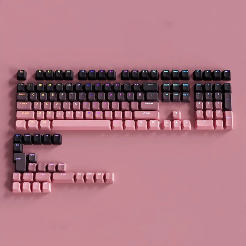 132 Keys OEM Profile Gradient backlit RGB Keycaps For Cherry Mx Switch Mechanical Gamer Keyboard PBT Keycap ISO Layout Key caps