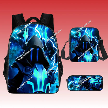 Fortnite Anime Character New Backpacks Cartoon Battle Royale Student 3-piece Set Book Bag Meal Box Pen Bag Anime Gifts
