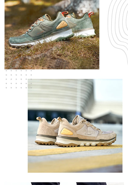 Rax Cowhide Hiking Shoes Men Outdoor Mountain Antiskid Climbing Sneakers Warm Lightweight Trekking Boots Sports Casual Shoes
