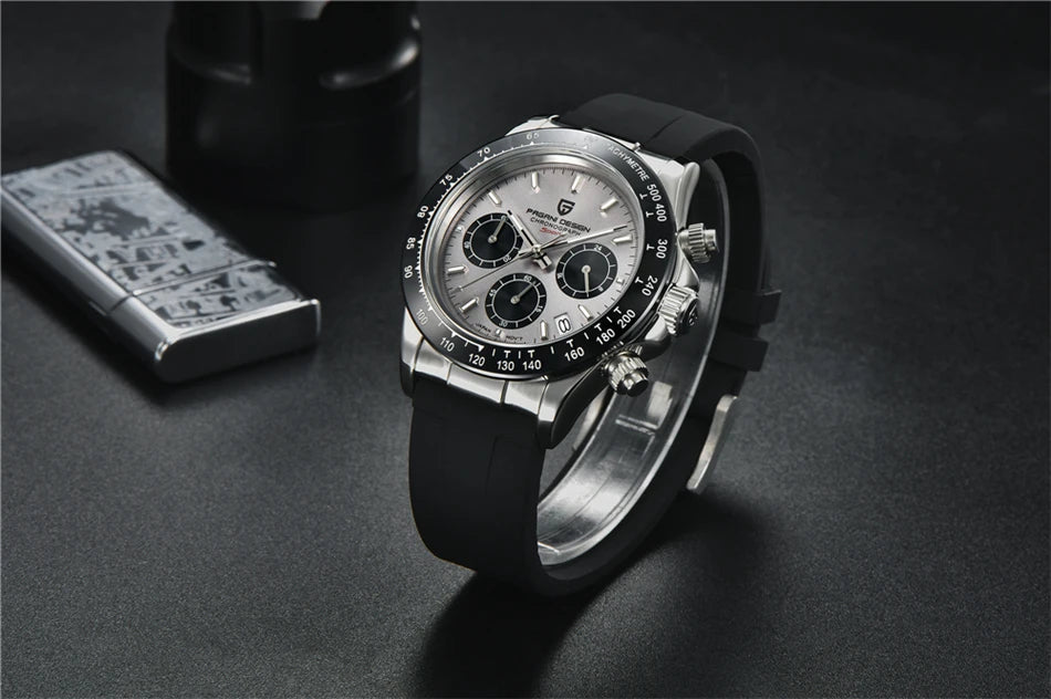 PAGANI DESIGN V2 40MM Meteorite Dial Men Quartz Watches Sapphire Retro Chronograph Waterproof Watch For Men