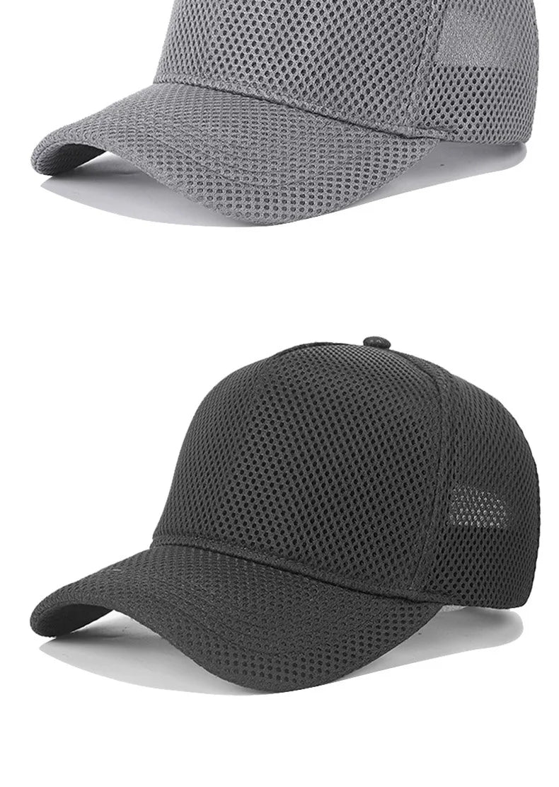 60-64cm Big Head Mesh Breathable Baseball Cap Men And Women Thin Section High Top Hat Outdoor Sunscreen Sun Hat Duck Tongue Hat