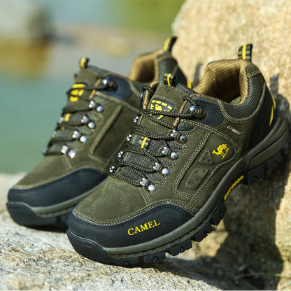 Suede Leather Men's Hiking Shoes Outdoor Trail Trekking Sneakers Men Non-slip Breathable Climbing Shoes Men's Mountain Sports Shoes
