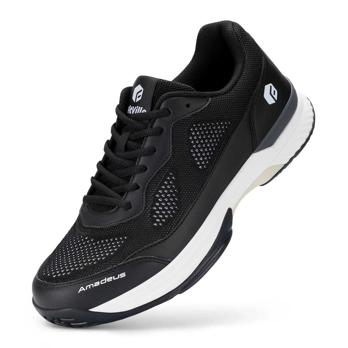 FitVille Men'S Tennis Shoes Wide Version 2E Professional Training Sports Shoes Breathable Non-Slip Rackets With Arch Support