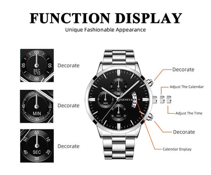 Mode Herenhorloge Luxe Kalender Kwarts polshorloge Zakelijke horloges Herenklok Herenarmband