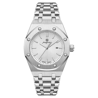 PAAZOMU Luxe vierkant herenhorloge met quartz, waterdicht, verlicht datumvenster, herenhorloge van roestvrij staal, zakelijke herenhorloges