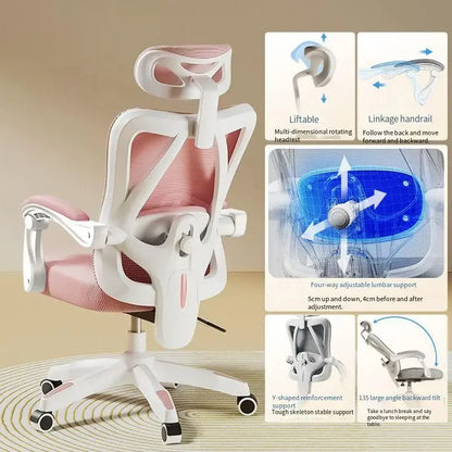 UVR Gaming Computer Chair Mesh Breathable Staff Chair Ergonomic Design Armrest Chair Sitting Comfort Home Office Chair Furniture
