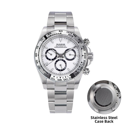 Sugess Diving Men's Watch Panda Automatic Mechanical Chronograph Peacock SL4801 Movement Wristwatch Waterproof Ceramic Bezel New