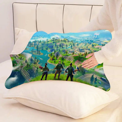 Cartoon Game F-FortniteS Made of Quick-drying polyester non-slip High-grade Pillow Towel Non-Slip Pillowcase Secured.