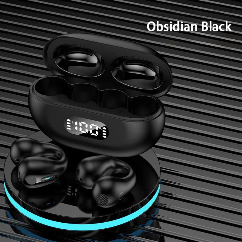 Casque Bluetooth Lenovo à clip d'oreille avec autonomie ultra-longue, casque à conduction osseuse supra-auriculaire à réduction de bruit