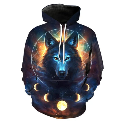 Sudadera de anime con cabeza de lobo feroz. Sudaderas con capucha impresas en 3D. Ropa de moda para hombre y mujer. Ropa infantil de Harajuku. Abrigo de hombre.
