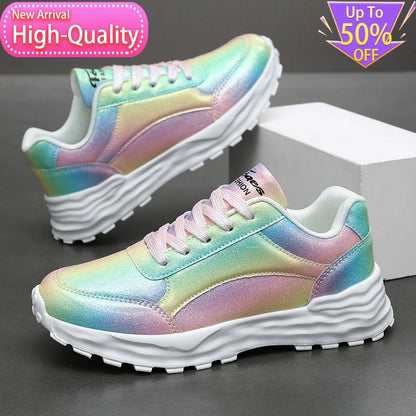 New summer fashionable women's sports shoes, versatile lightweight and durable running shoes, shock-absorbing daily walking shoes