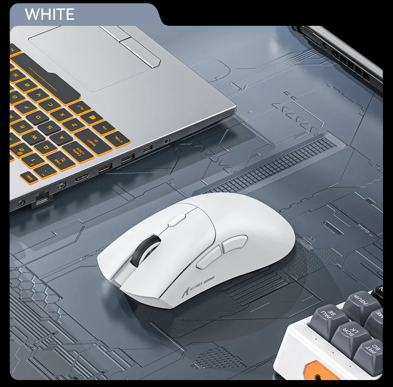 Ratón Bluetooth ATTACK SHARK R1 - Ratón viral reseñado por influencers, auténtico directo de la marca, sensor PAW3311 con 1K Hz para gaming