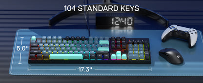 Redragon K582 SE Wired RGB 104 Keys Mechanical, Dynamic 16.8M RGB Backlit Gaming Keyboard, Red Switches